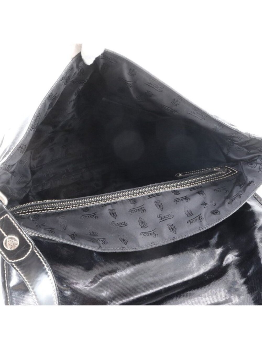 Gucci Crest Emblem Quilted Shoulder Bag Crossbody Messenger Business Black - Picture 7 of 11